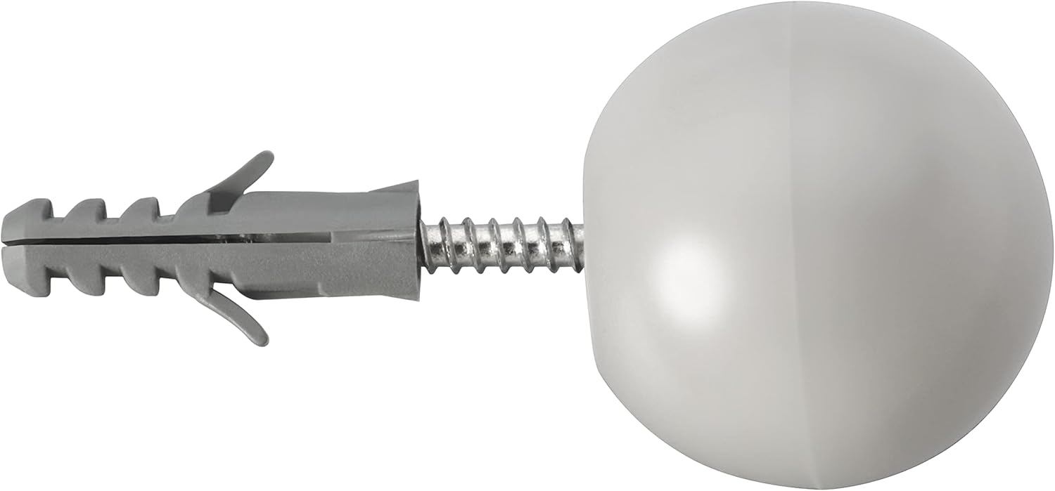 Sforplast Sfor | Protetor De Porta Branco | 1 Peça | Conjunto Completo Com Bucha E Parafuso | Proteção Entre A Maçaneta E A Parede Amortecedor De Impacto E Limitador De Curso