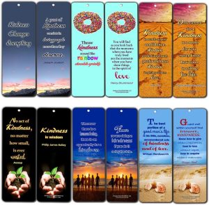 Creanoso Marcadores de livro inspiradores (pacote com 60) - Citações de bondade - Cartão de autoajuda motivacional positivo - Melhor conjunto de incentivo