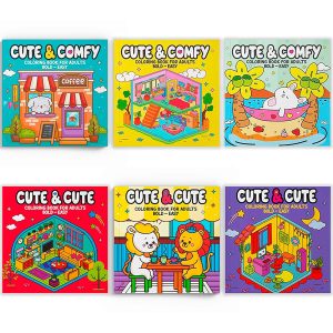 Coleção Coloring Book for Adults - Bold Easy - Kit com 6 Livros de Colorir Adulto