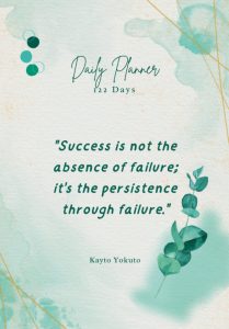 Success is not the absence of failure; it's the persistence through failure.: The Productivity Pro: A Daily Planner and Goal Setting Journal for Achieving Success.