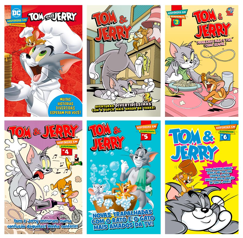 Combo Quadrinhos Tom e Jerry - Kit com 6 Quadrinhos