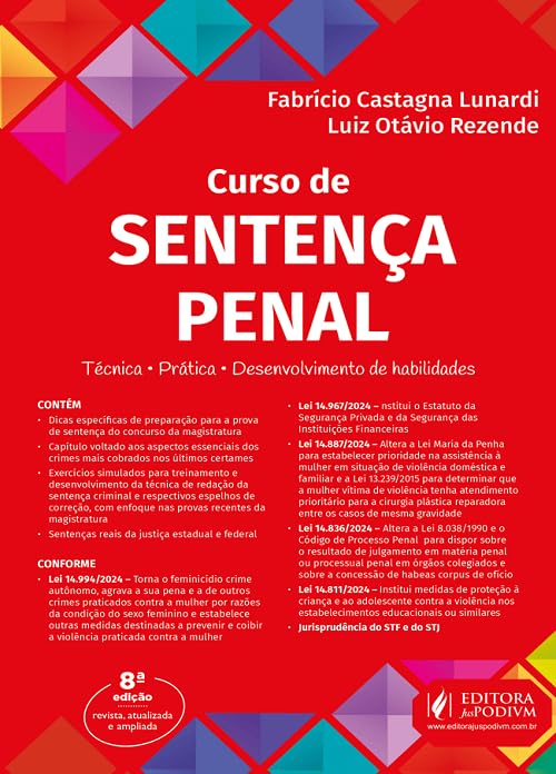 Curso de Sentença Penal: Técnica, Prática e Desenvolvimento de Habilidades - 8ª Edição (2025)