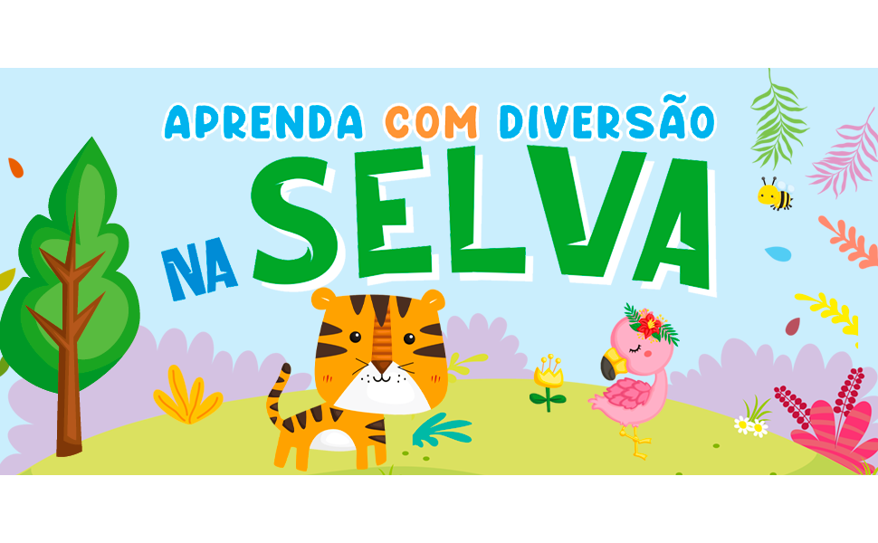 coleção aprenda com diversão na selva livro infantil interativo