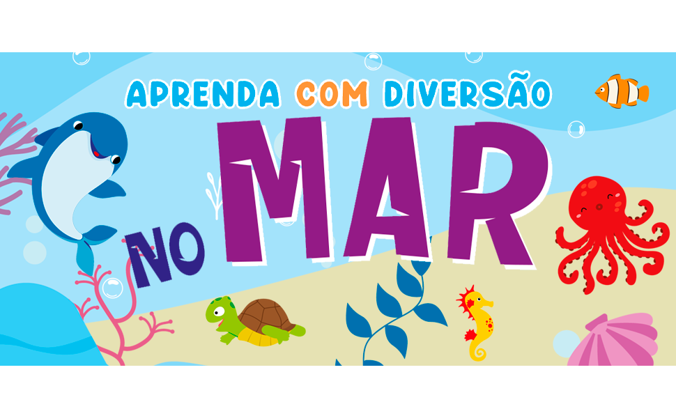 coleção aprenda com diversão no mar livro infantil interativo