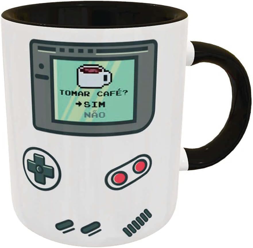 Caneca Divertida Gamer Boy Presente Criativo Geek cor:Preto