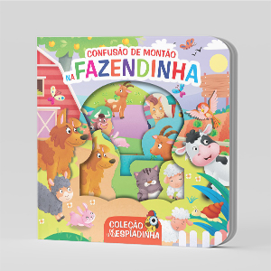 coleção dê uma espiadinha confusão de montão na fazendinha livro infantil interativo ilustrado