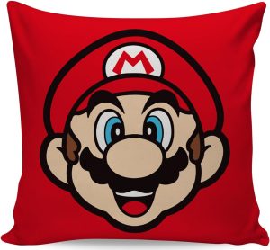 Almofada Game Decorativas Super Mario 40x40cm Geek (Mario_vermelha_01)