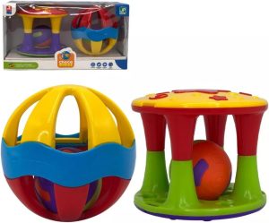 Conjunto Com Torre e Bola Chocalho Crianças Brinquedo Bebê Educativo Diversão Presente Jogo Kit Infantil Menino Menina Atividades Interativo Colorida Divertida Educação Toy Inteligente Loja Emite Som Leve Audição PROPIUS