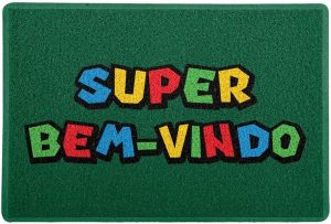 Beek Geek's Stuff Capacho/Tapete, tamanho 60x40cm, na cor verde, modelo SUPER BEM-VINDO