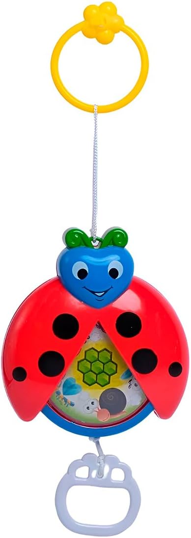 Móbile Musical Infantil Joaninha, Melodias Suaves, 15 cm x 12 cm, Vermelho e Azul