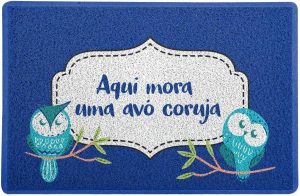 Capacho/Tapete 60 x 40 cm - Vó Coruja Azul, Beek Geek's Stuff