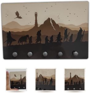 Porta Chaves, modelo Jornada Terra Média, Linha Decoração Geek, tamanho 21x12cm, colorido.