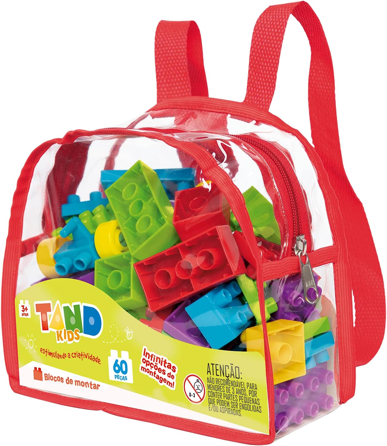 Tand Kids - Mochila 60 peças - Blocos de Montar - Toyster Brinquedos