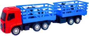 Caminhão boi Grande bitrem 4 boi brinquedo carreta infantil miniatura boiadeiro carga viva animais