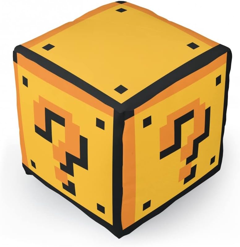 Peso de Porta Cubo Interrogação Decoração Criativa Geek cor:Amarelo