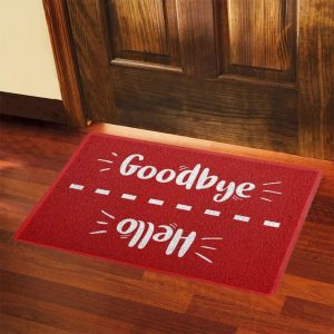 Capacho/Tapete 60 x 40 cm - Hello Goodbye Vermelho, Beek Geek's Stuff