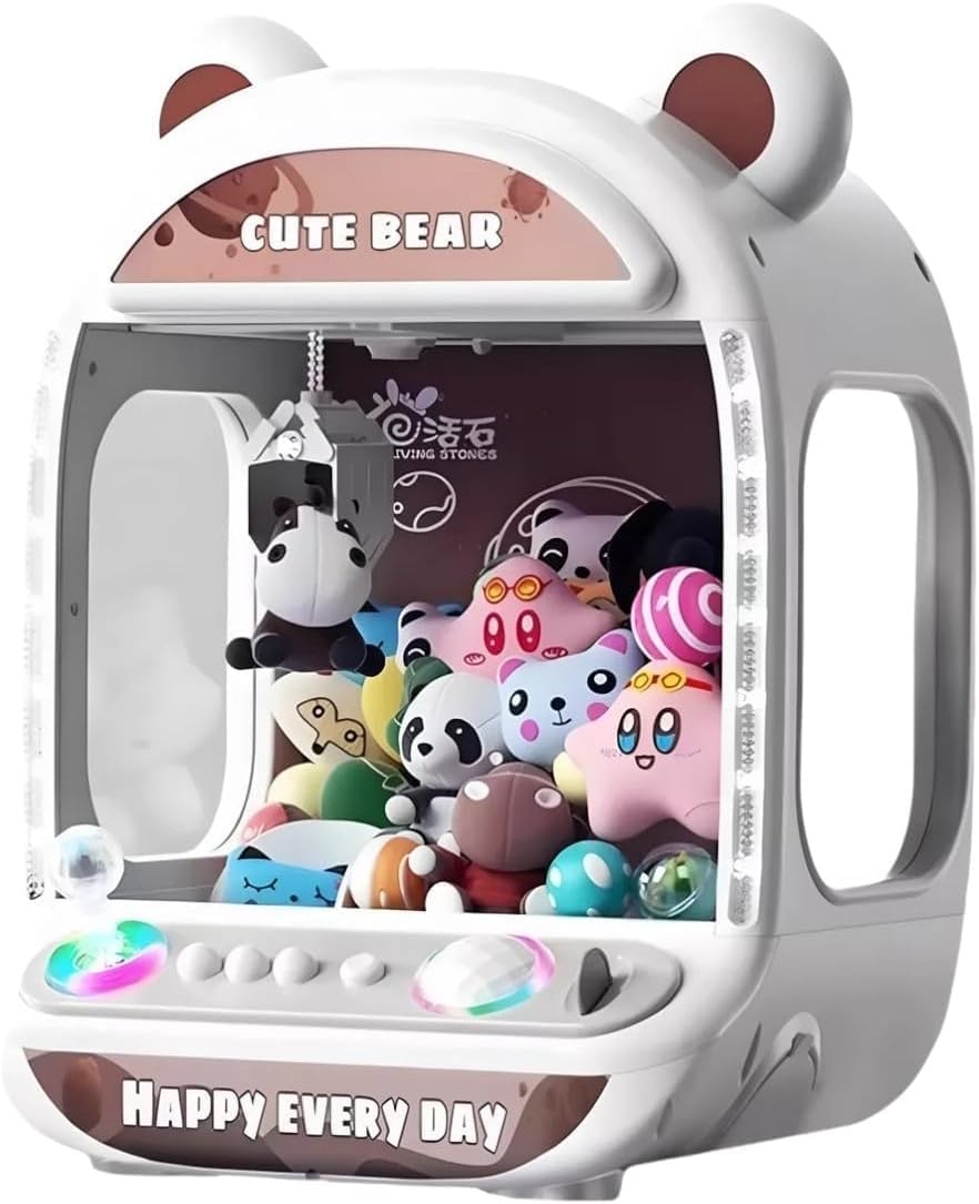 Mini Máquina de Pegar Bichinhos com Luz e Música – Brinquedo Infantil Interativo Estilo Fliperama – Presente Educativo e Divertido