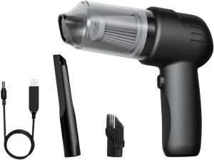 Aspirador Portátil Sem Fio Automotivo Recarregável Potente Para Limpeza De Carro Sofá Estofados Tapetes Escritório (Preto)