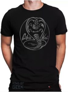 Camiseta Cobra Kai Karate Kid Strike First Camisa Série Geek