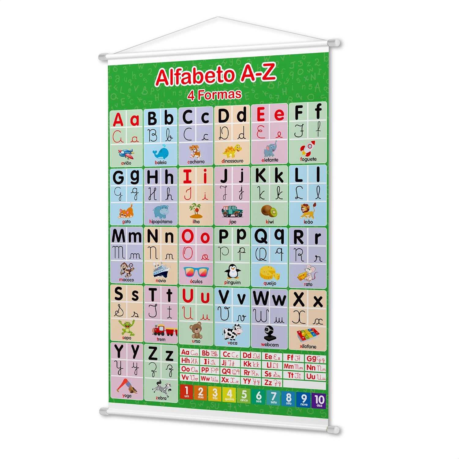 Banner Didático Infantil Pedagógico Alfabeto 4 Formas De Letras Ensino Crianças Escola Alunos Educação