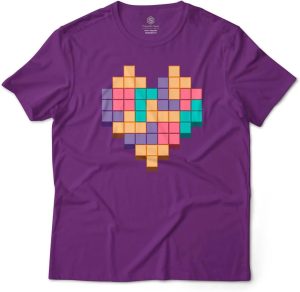 Camiseta Geek Unissex Coração Pixel Geek Nerd