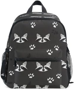 senya Linda mochila infantil mini bolsa de viagem com rosto de guaxinim para bebês meninas meninos de 3 a 7 anos, multicolorida, tamanho único, Multicolorido, One Size