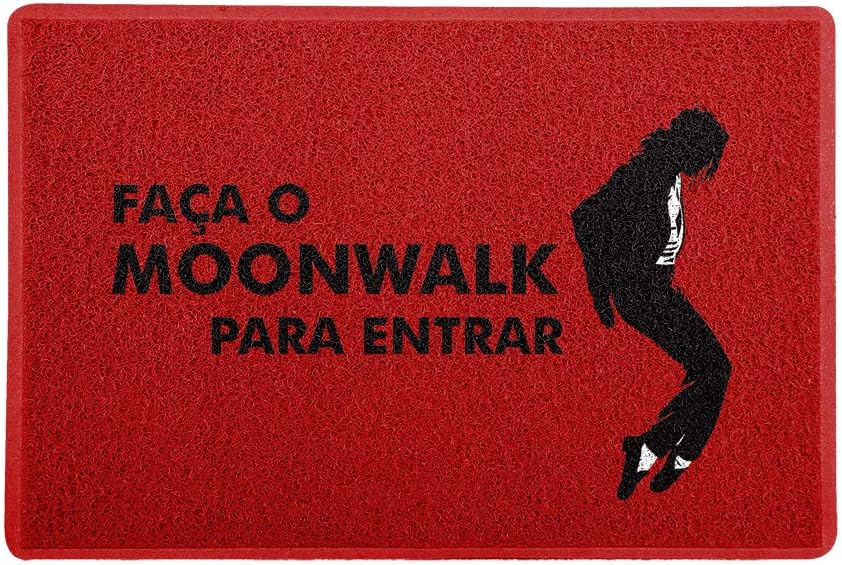 Capacho/Tapete 60 x 40 cm - Faça o Moonwalk Vermelho, Beek Geek's Stuff