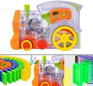 Trem Empilha Domino C/Som Brinquedo Divertido Infantil Pilha