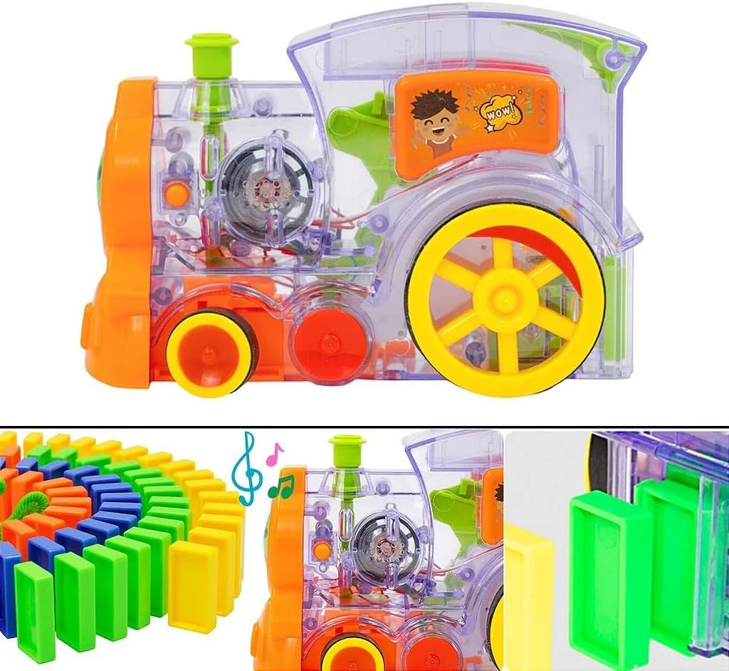Trem Empilha Domino C/Som Brinquedo Divertido Infantil Pilha