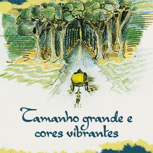 Tamanho grande e cores vibrantes