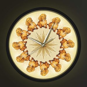 Geek Alerts Relógio de parede luminoso ativado por som, cachorrinho, animal de estimação, dachshund Wieners, relógios sem tique-taque, artes de berçário, loja de animais de estimação, moldura de metal