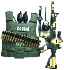 Kit Policial Infantil com Colete, Rifle e Acessórios – Verde Militar | Brincadeira de Ação e Aventuras