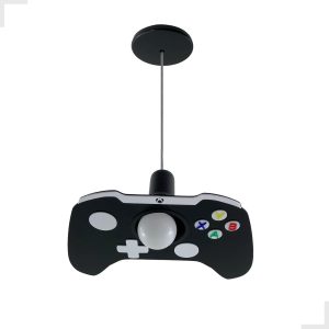 Luminária Pendente de Teto Gamer Xbox Preto Geek Controle