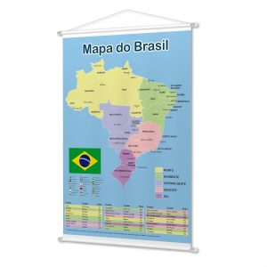 Banner Didático Infantil Pedagógico Mapa do Brasil Ensino Crianças Escola Alunos Educação