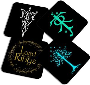 Porta copos Geek - O senhor dos anéis - c/4peças