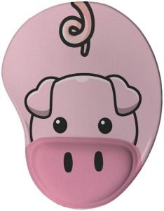 Mouse pad Divertido Ergonômico Porco Kawaii Escritório Geek cor:Rosa