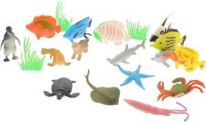 JOINPAYA 1Conjunto Animais Marinhos de Educativos Decoração Aprendizado Infantil com Animais Aquáticos Realistas