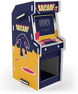 Fábrica Geek Porta-Treco Arcade Invaders - Máquina de Arcade Portátil - Organizer de Mesa - Controlo por Botão - Diversas Cores