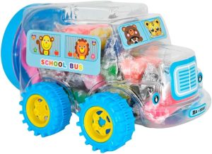 Carrinho Infantil com Massinha de Modelar e acessórios Premium Kit Brinquedo Educativo Didático Escolar (Azul)