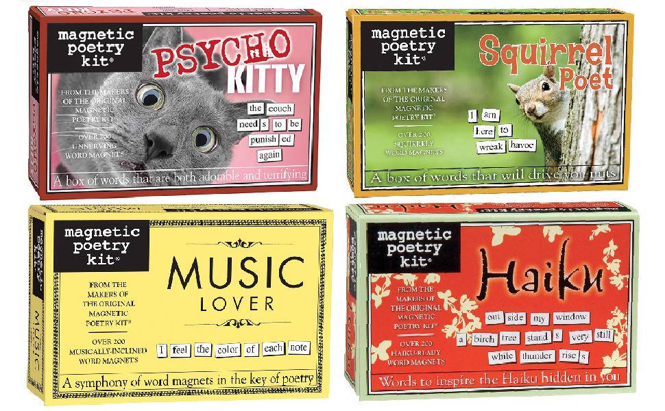 Kit de Poesia Magnética Psycho Kitt, Amante da Música, Haiku, Kit Esquilo Poel