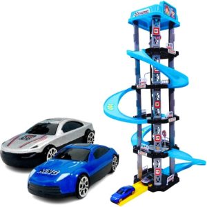 Pista Carro Carrinho 5 Andares Cor Cinza com Azul Brinquedo Infantil