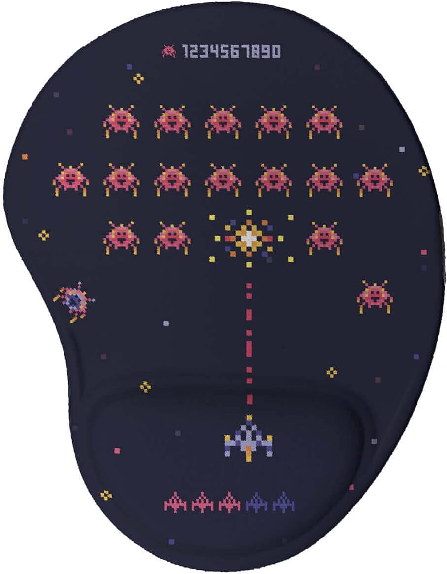 Mouse pad Ergonômico Invaders 8 bits Presente Criativo Geek cor:Azul