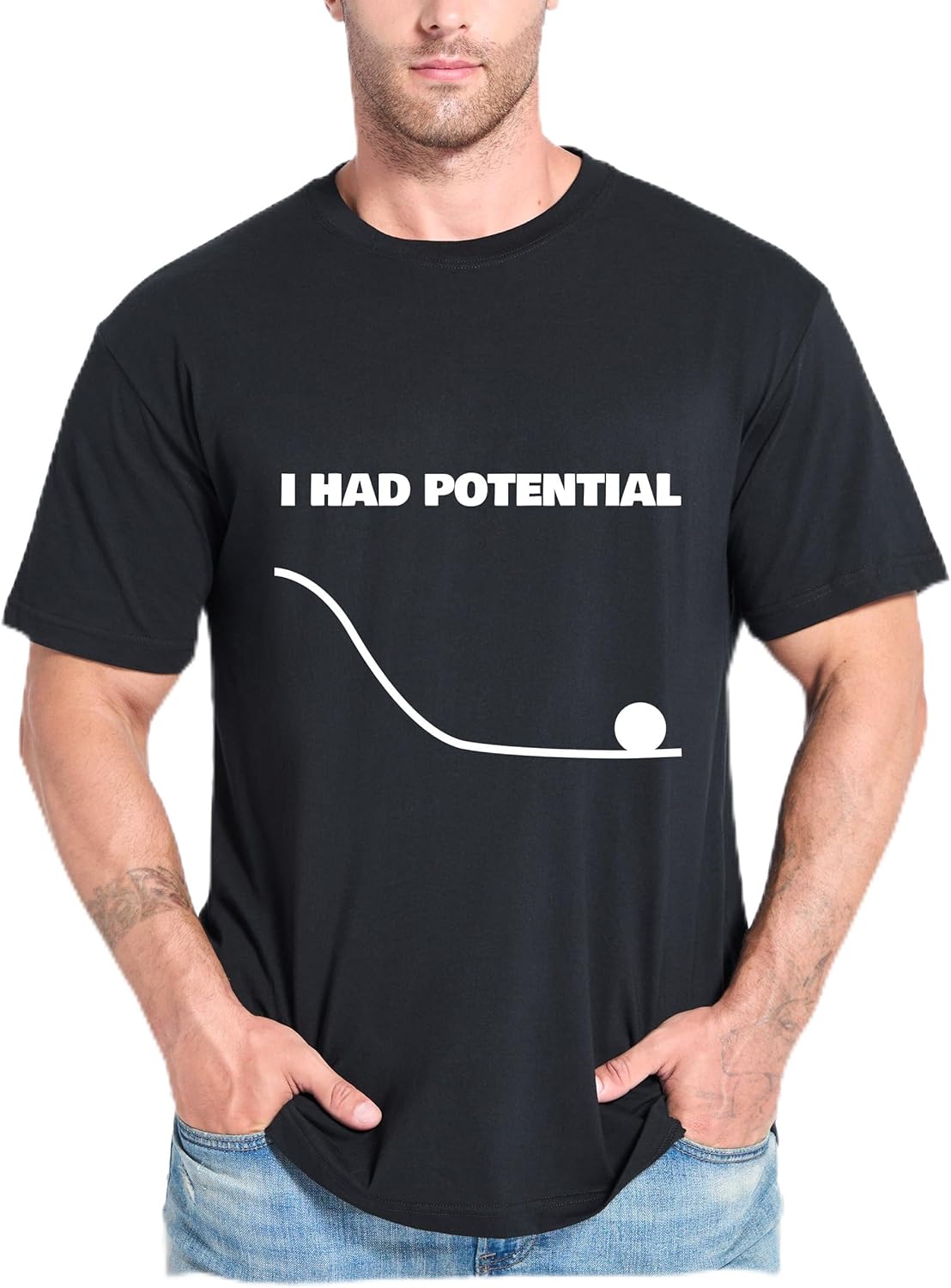 GEEKSOUTFIT Camiseta Geek I Had Potential Geek Science Geek Algodão P-5GG 8 Palheta