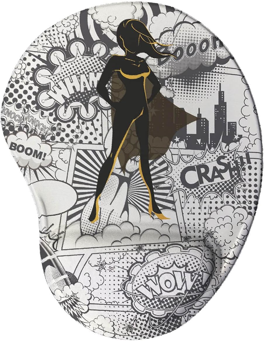 Mouse pad Ergonômico Geek Comics Heroína Presente Criativo cor:Branco