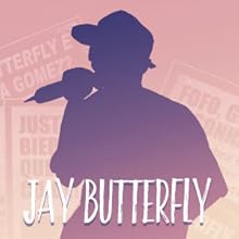 Jay Butterfly Sombra de homem aparentando ser Rapper com microfone e boné